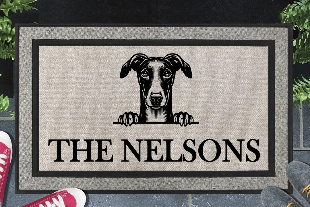 Greyhound Doormat Personalized Greyhound Door Mat All Weather Welcome Mat 18